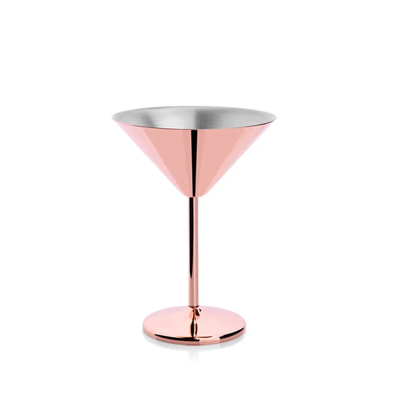 2 Martini-Gläser Edelstahl kupferfarben 0,250 Liter