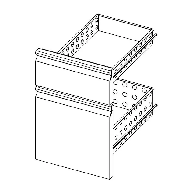 2er Schubladenblock 1-3+2-3 für Kühltisch 700 Serie - THP