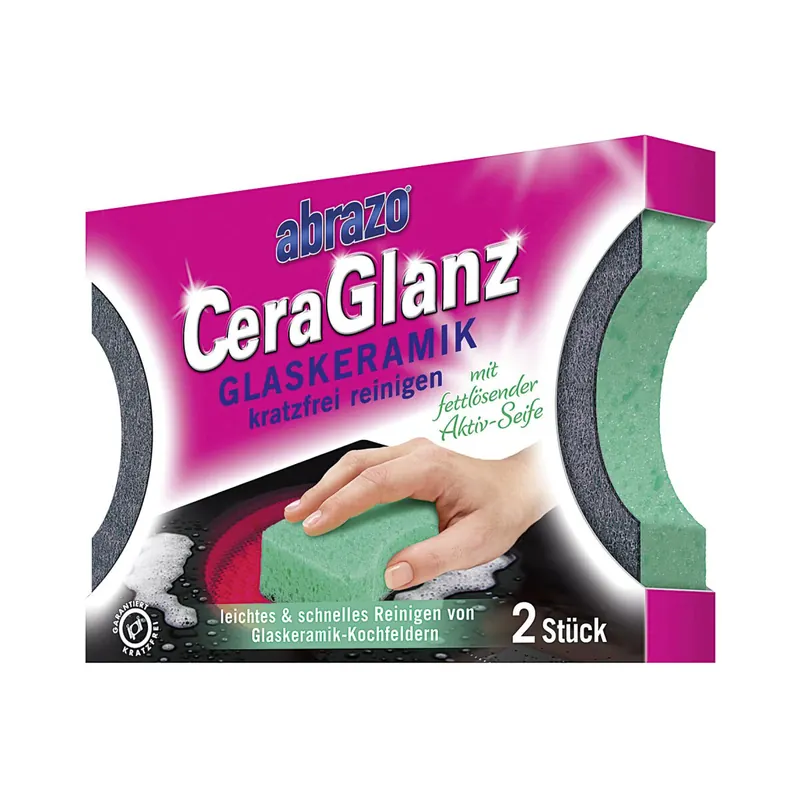 ABRAZO Schwamm CeraGlanz Glaskeramik 2er Pack – 8er Vorteilset