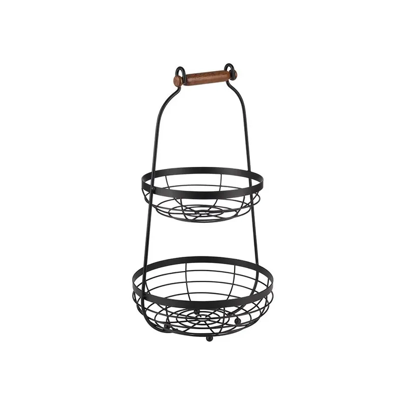 APS 2-stufige Etagère Ø 26cm H 48cm Metall Schwarz
