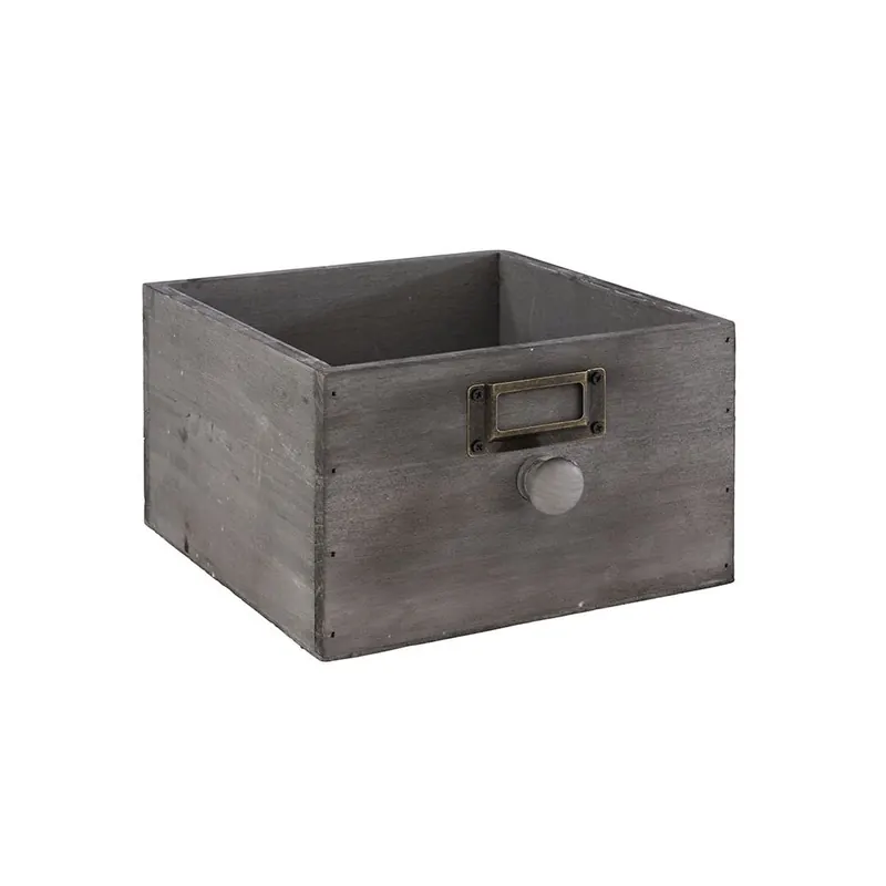 APS Holzkiste -VINTAGE- 18,5 x 18,5 cm, H: 11 cm schwarz