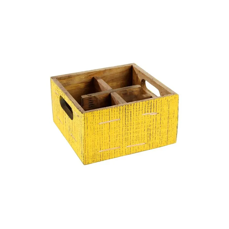 APS Table Caddy -VINTAGE- 17 x 17 cm, H: 10 cm gelb