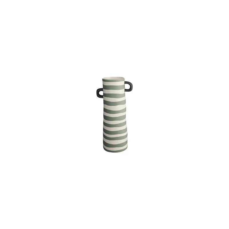 ASA Selection rayu Vase grün gestreift Ø 10 cm, H 28 cm