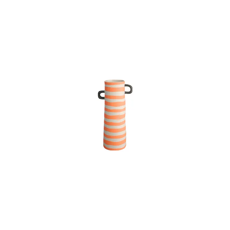 ASA Selection rayu Vase orange gestreift Ø 10 cm, H 28 cm