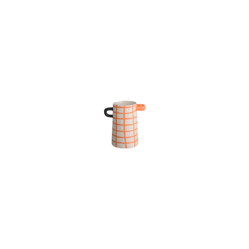 ASA Selection rayu Vase orange kariert Ø 11 cm, H 17 cm