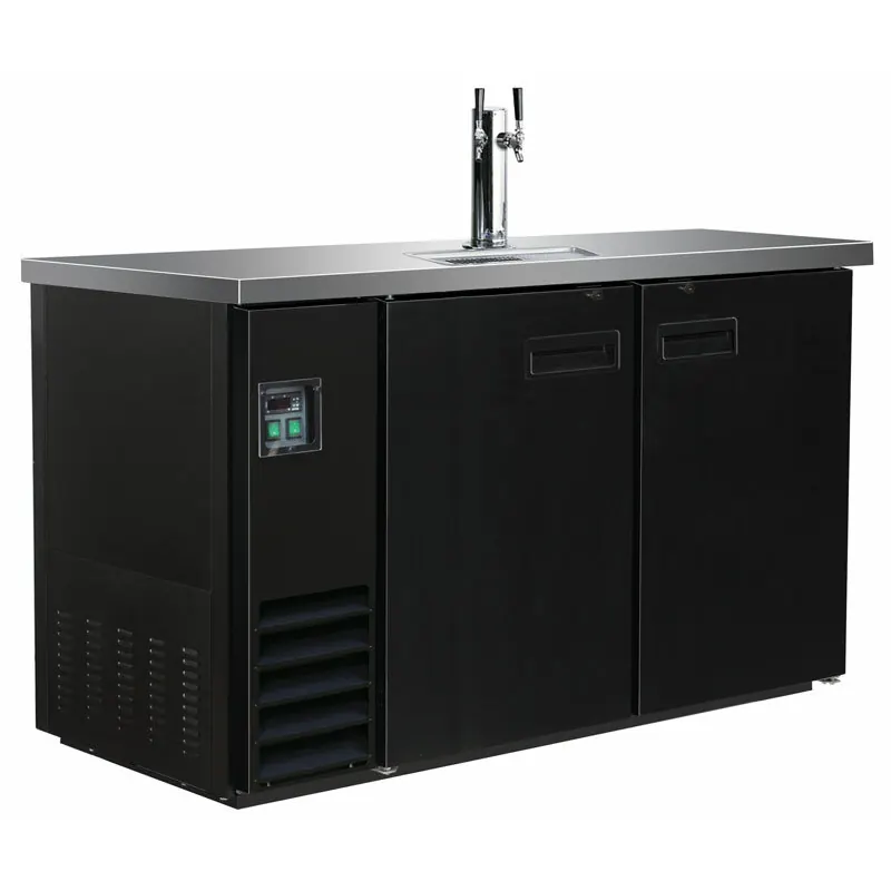 Ausschanktheke 1247 x 620 mm schwarz 2 Türen 1 Zapfhahn BK-48-1.01