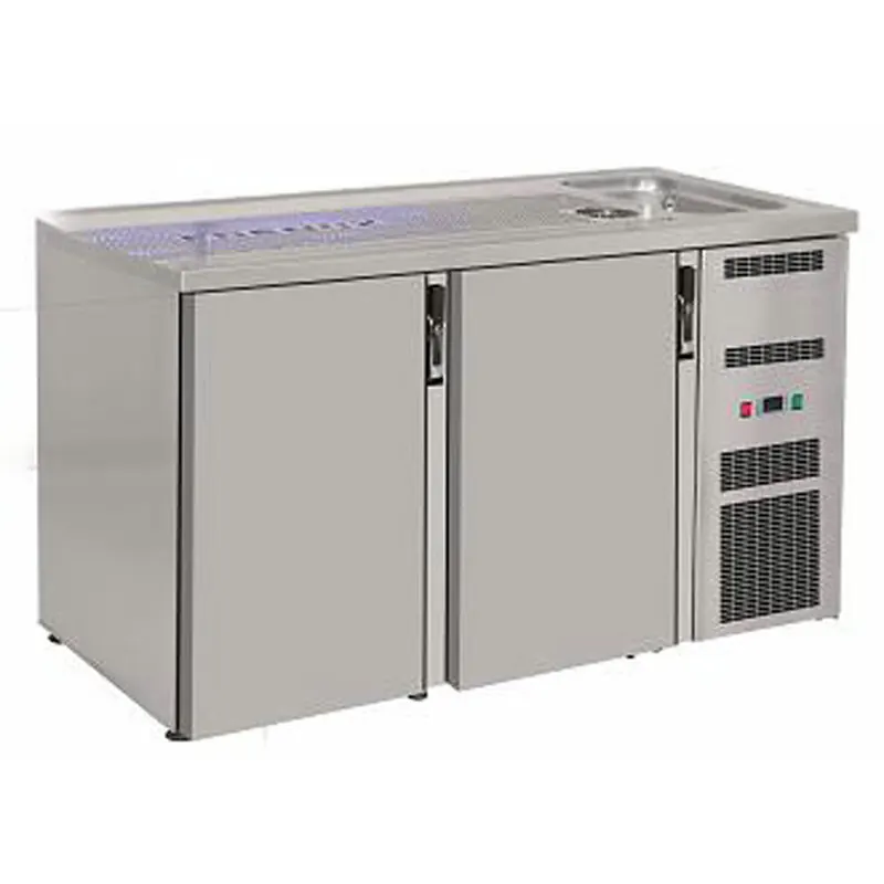 Ausschanktheke 1550 x 700 mm 2 Türen Becken rechts F-BRCH