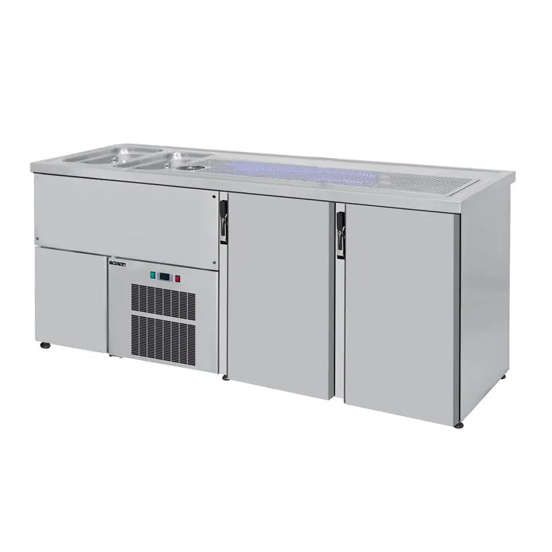 Ausschanktheke 1950 x 700 mm 2 Schubladen 2 Becken links S-BLCH