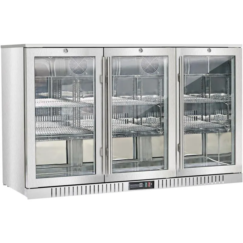 Bar Display Cooler drei Flügeltüren 1350x530x835 mm (BxTxH) Edelstahl