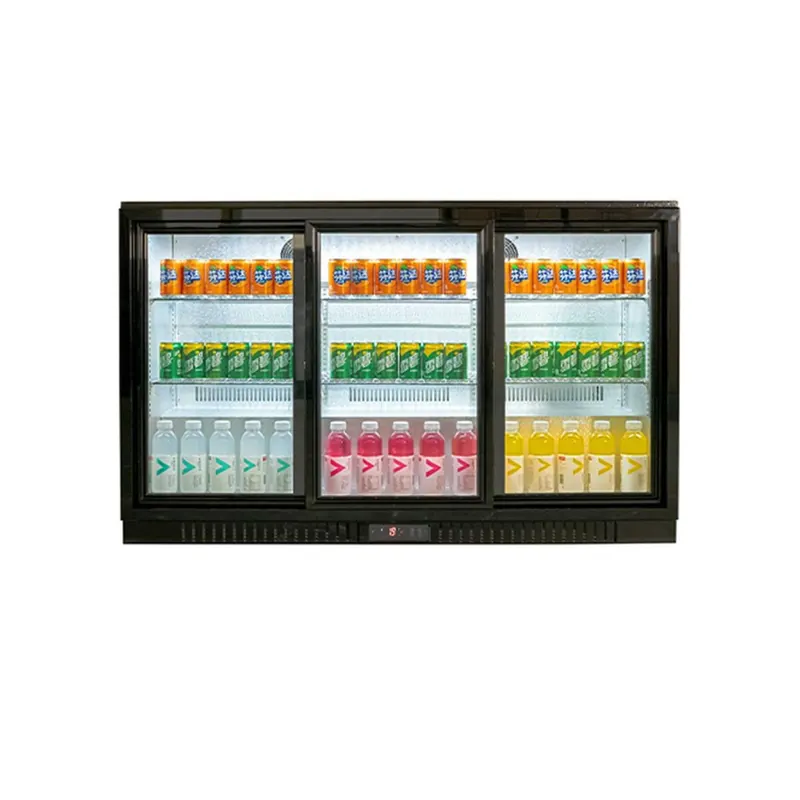 Bar Display Cooler drei Schiebetüren 1350x530x835 mm (BxTxH) schwarz