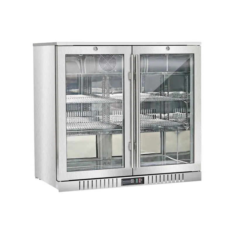 Bar Display Cooler zwei Flügeltüren 900x530x835 mm (BxTxH) Edelstahl