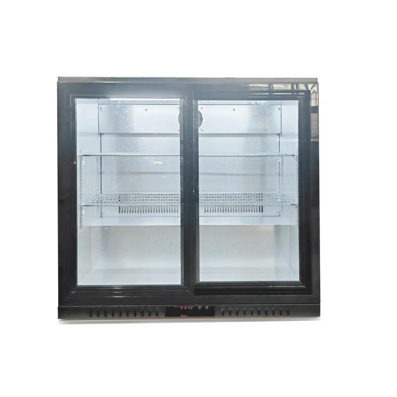 Bar Display Cooler zwei Schiebetüren 900x530x835 mm (BxTxH) schwarz