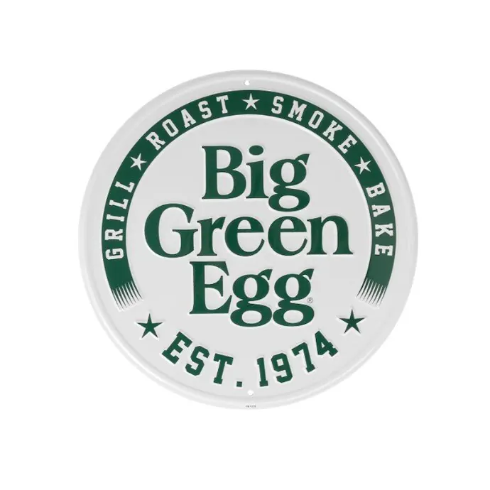 BIG GREEN EGG Texttafel rund weiß - Est. 1974
