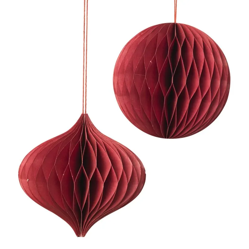 Broste Copenhagen Weihnachtsdeko Paper rot 2 tlg. Ornament