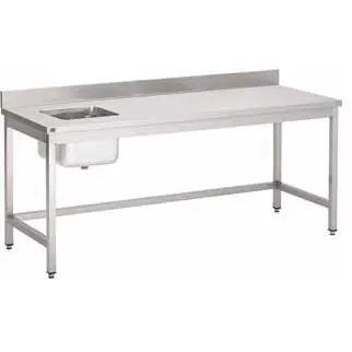 Cheftisch 1000 x 600 mm Becken links, Aufkantung CA6100L