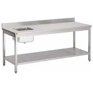 Cheftisch 800 x 600 mm Becken links, Grundboden CAG6080L