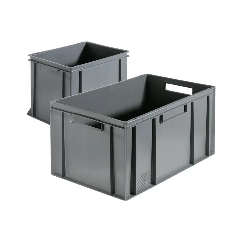 Contacto Stapel-Transportkasten, flach 60 x 40 x 21,5 cm, grau
