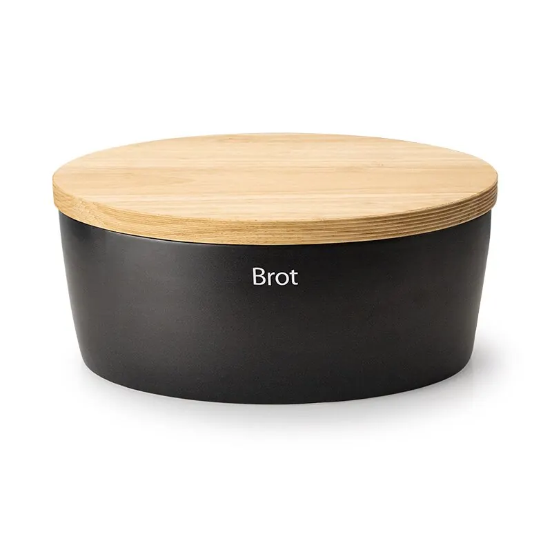Continenta Brottopf aus Keramik schwarz matt hoch 36 x 23 x 15,5 cm