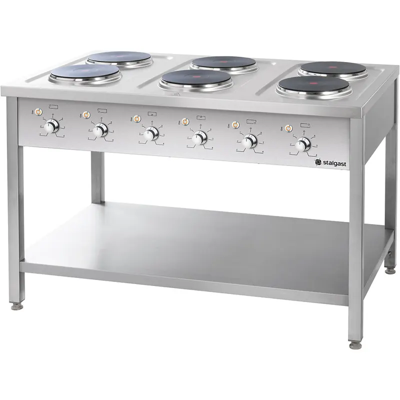Edelstahl Elektroherd Serie 700 6 Platten à 2,6 kW 1200x700x850 (BxTxH)