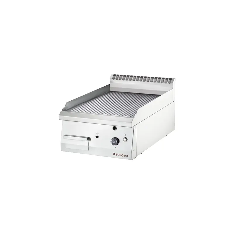 Edelstahl Gas-Griddleplatte als Tischgerät 400x700 mm gerillte Grillfläche Serie 700 ND
