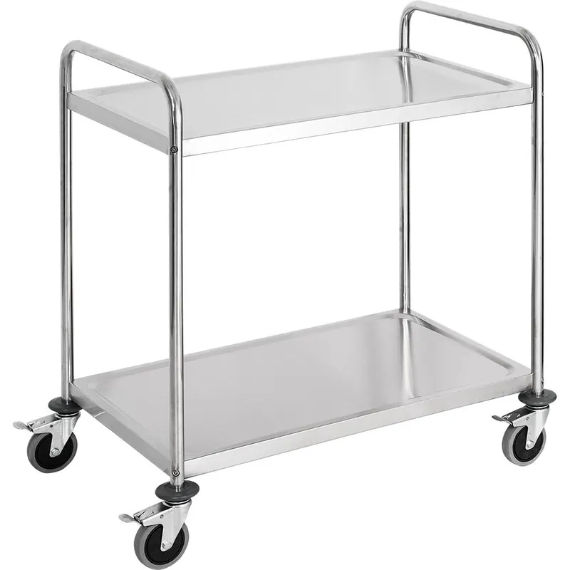 Edelstahl Servierwagen mit zwei Borden 845 x 525 x 940 mm (BxTxH)