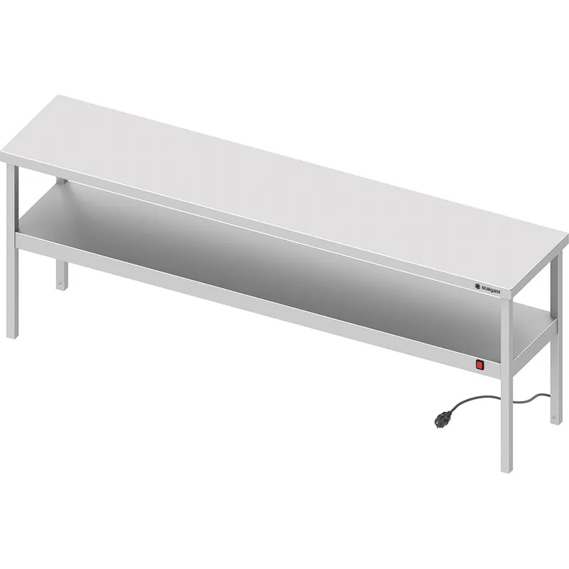 Edelstahl Wärmebrücke 2-etagig 1900x300x700 mm mit Keramik-Infrarot-Strahlern