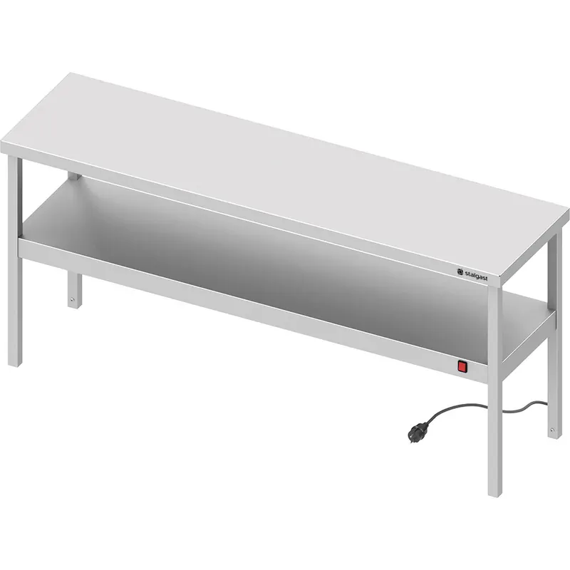 Edelstahl Wärmebrücke 2-etagig 800x300x700 mm mit Keramik-Infrarot-Strahlern