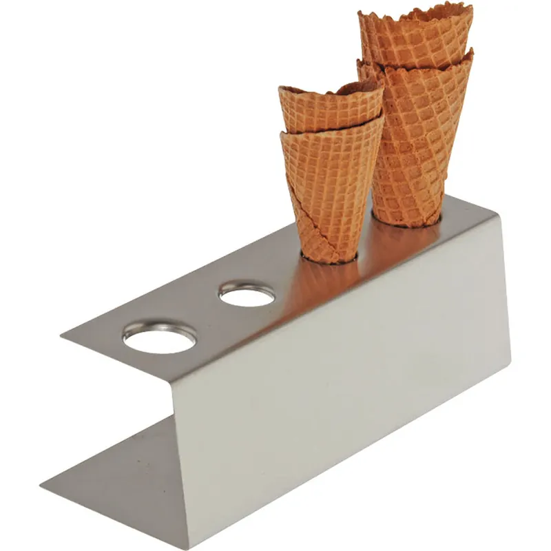 Eiswaffelhalter für vier Waffeln Edelstahl 9,5 x 27 x 9 cm (BxTxH)