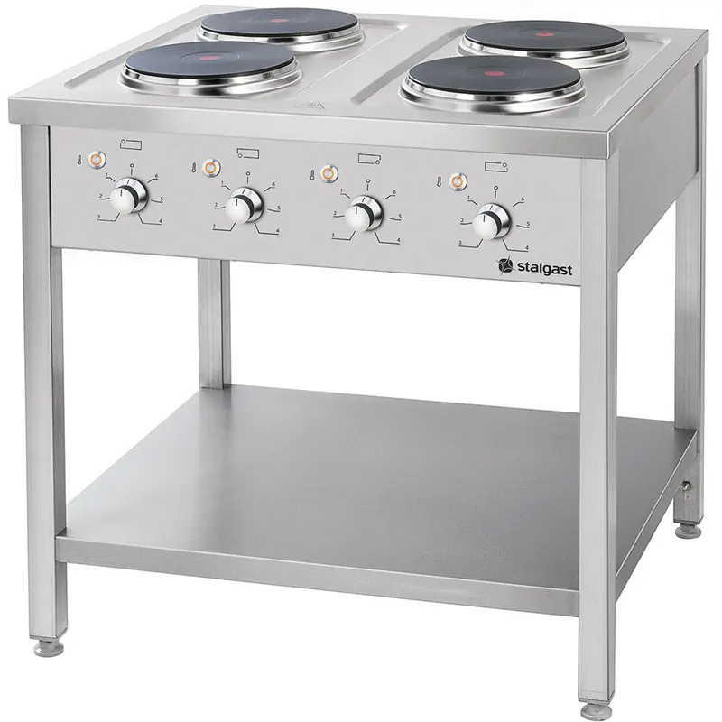 Elektroherd Edelstahl Serie 700 - 4 Platten à 2,6 kW 800x700x850 mm (BxTxH)