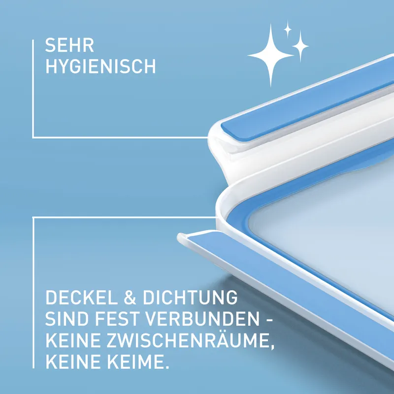 EMSA Frischhaltedose Clip & Close 1l 3er Set blau transparent