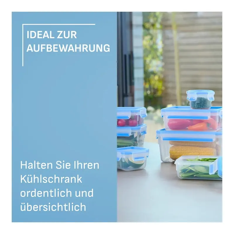 EMSA Frischhaltedosenset Clip & Close 1,0l/2,3l/3,7l 3teilig blau transparent