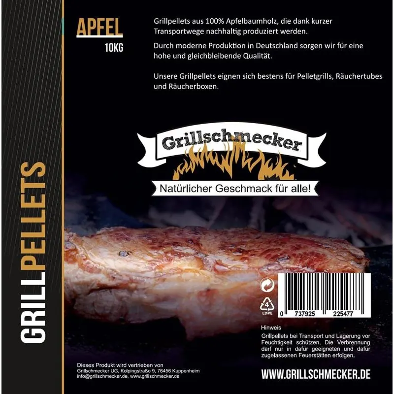 GRILLSCHMECKER Grillpellets Apfel 10kg