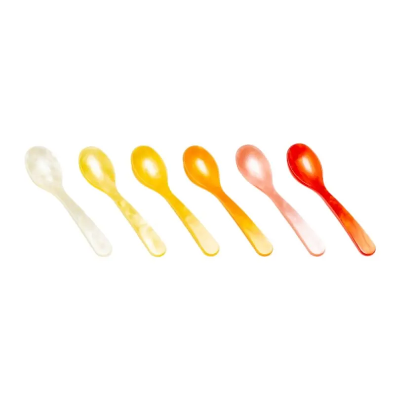 Heim & Söhne Eierlöffel aus Acrylglas, 6er Set gelb/orange