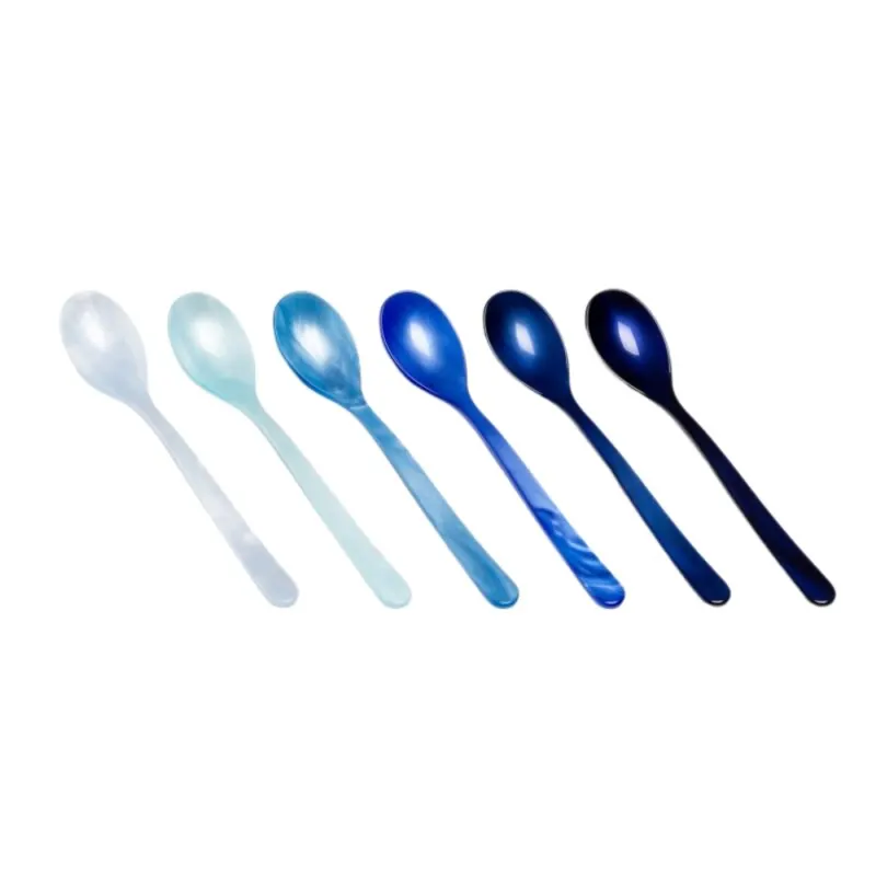 Heim & Söhne Müslilöffel Set aus Acrylglas, 6 Stk. blau