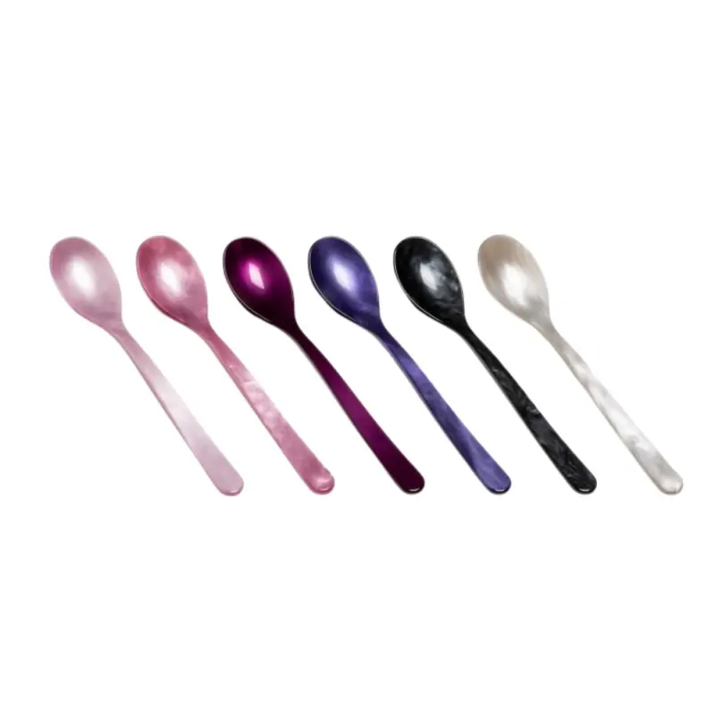 Heim & Söhne Müslilöffel Set aus Acrylglas, 6 Stk. violett/grau