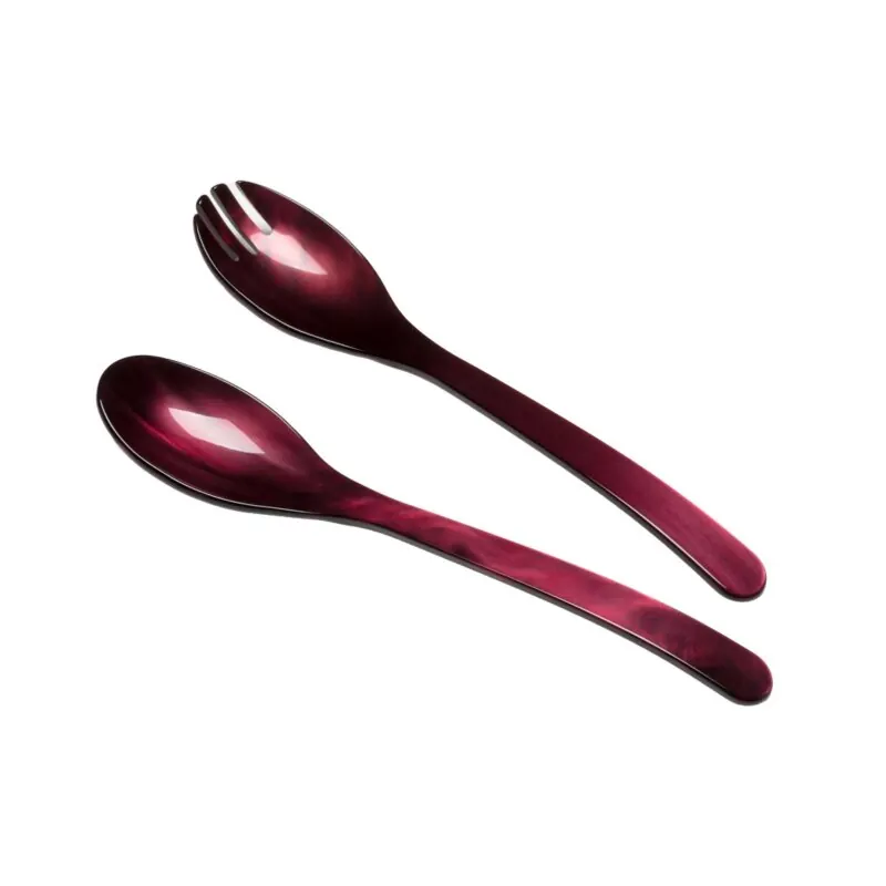 Heim & Söhne Salatbesteck aus Acryl bordeaux