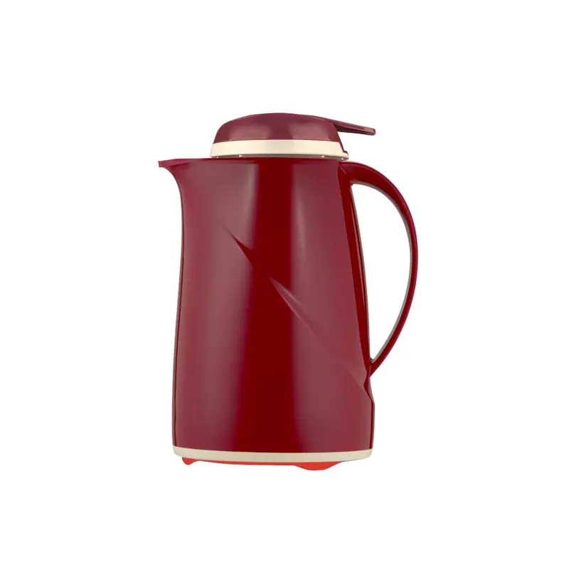HELIOS Isolierkanne Wave Push 0,6 l Drucktaste rot