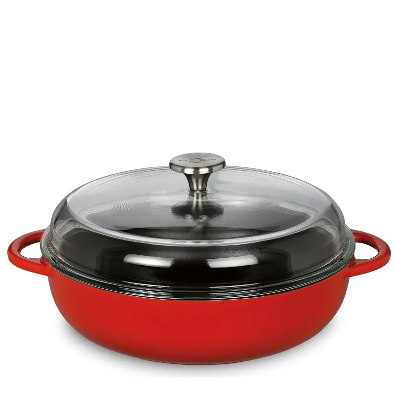 Küchenprofi Bauernpfanne Provence rot/schwarz mit Deckel Ø 28 cm