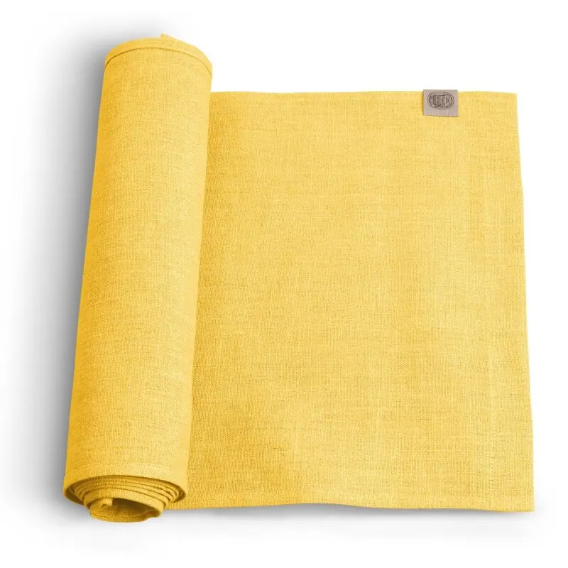 Lovely Linen CLASSIC Läufer aus Leinen lemon 47 x 150 cm
