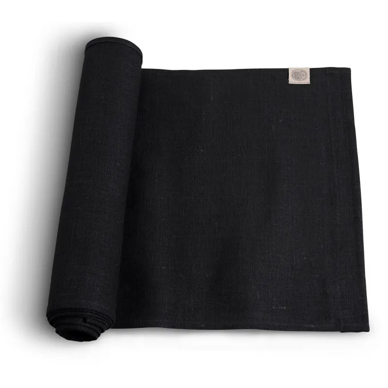 Lovely Linen CLASSIC Läufer aus Leinen schwarz 47 x 150 cm