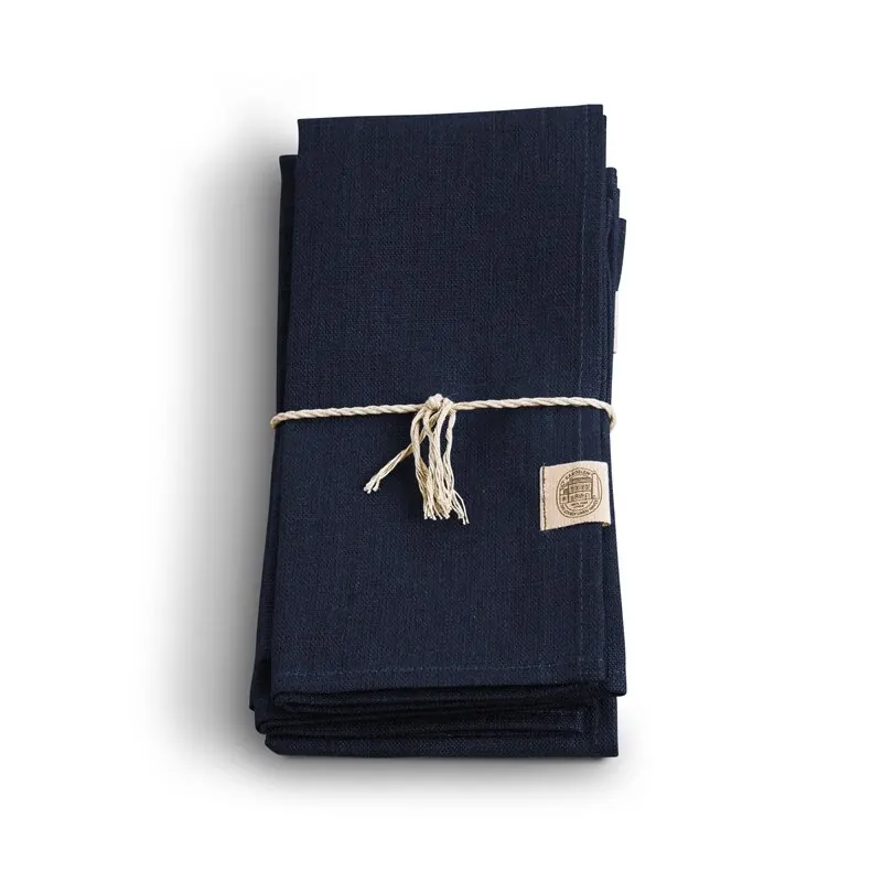 Lovely Linen Classic Leinen Serviette dunkelblau, 4 Stk.