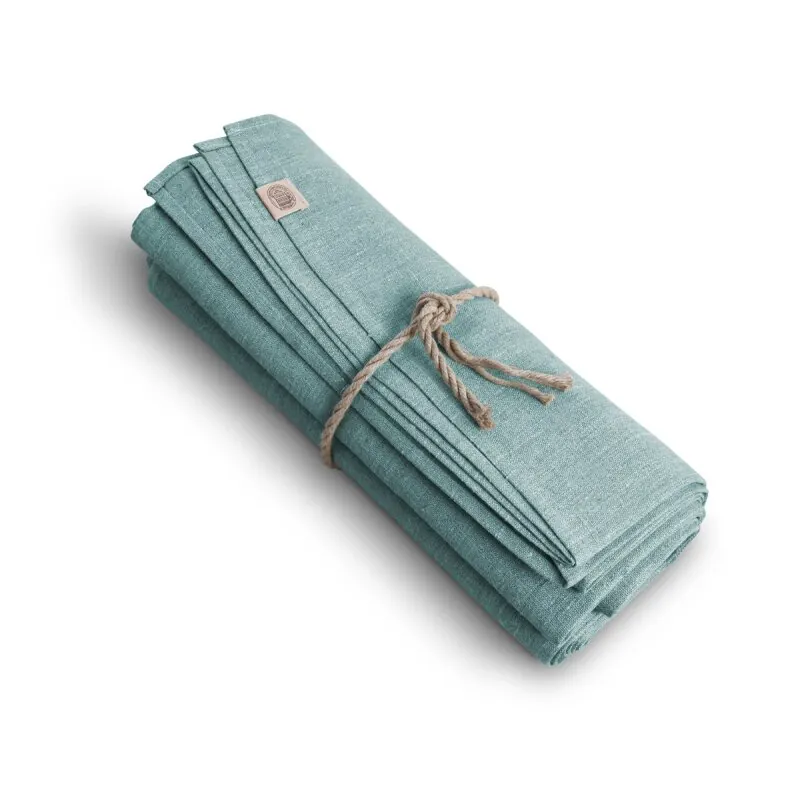 Lovely Linen Classic Tischdecke aus Leinen eisblau Ø 170 cm