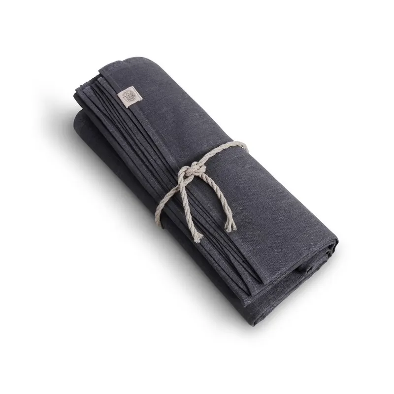 Lovely Linen Classic Tischdecke aus Leinen graphit 100 x 100 cm