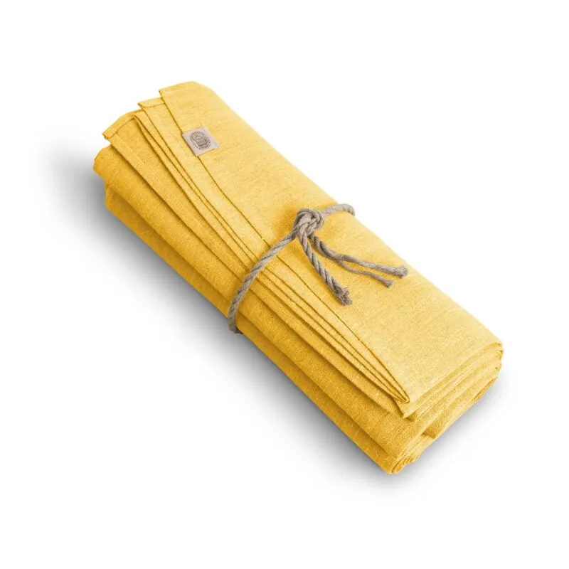 Lovely Linen Classic Tischdecke aus Leinen lemon Ø 200 cm