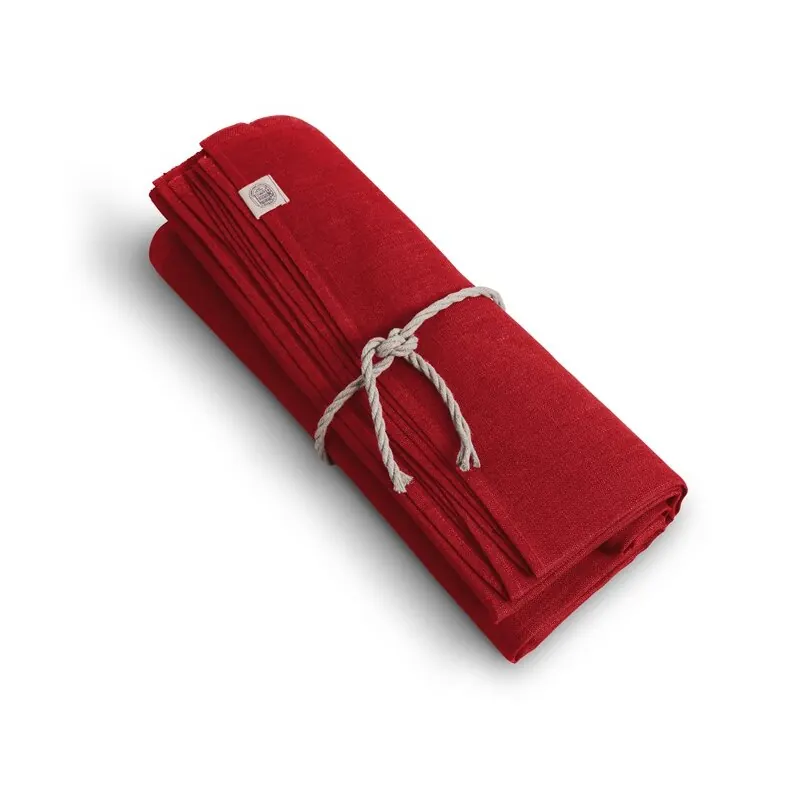Lovely Linen Classic Tischdecke aus Leinen rot Ø 200 cm