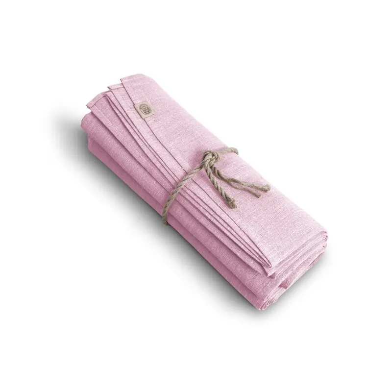 Lovely Linen Classic Tischdecke aus Leinen soft pink 100 x 100 cm