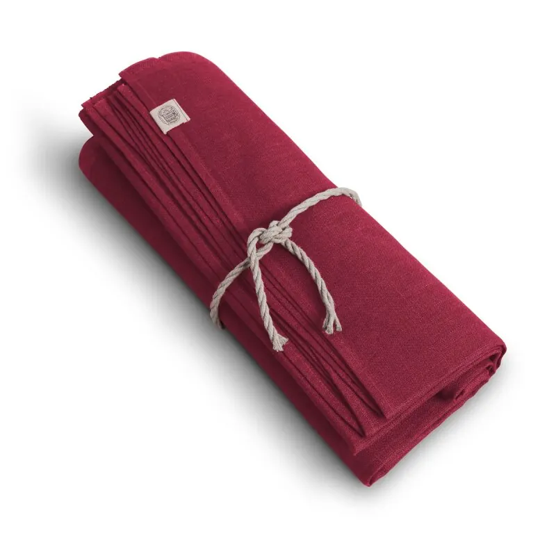 Lovely Linen Classic Tischdecke aus Leinen weinrot Ø 150 cm