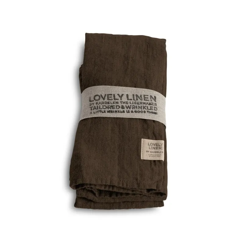 Lovely Linen Servietten Set Lovely chocolate, 4 Stk.