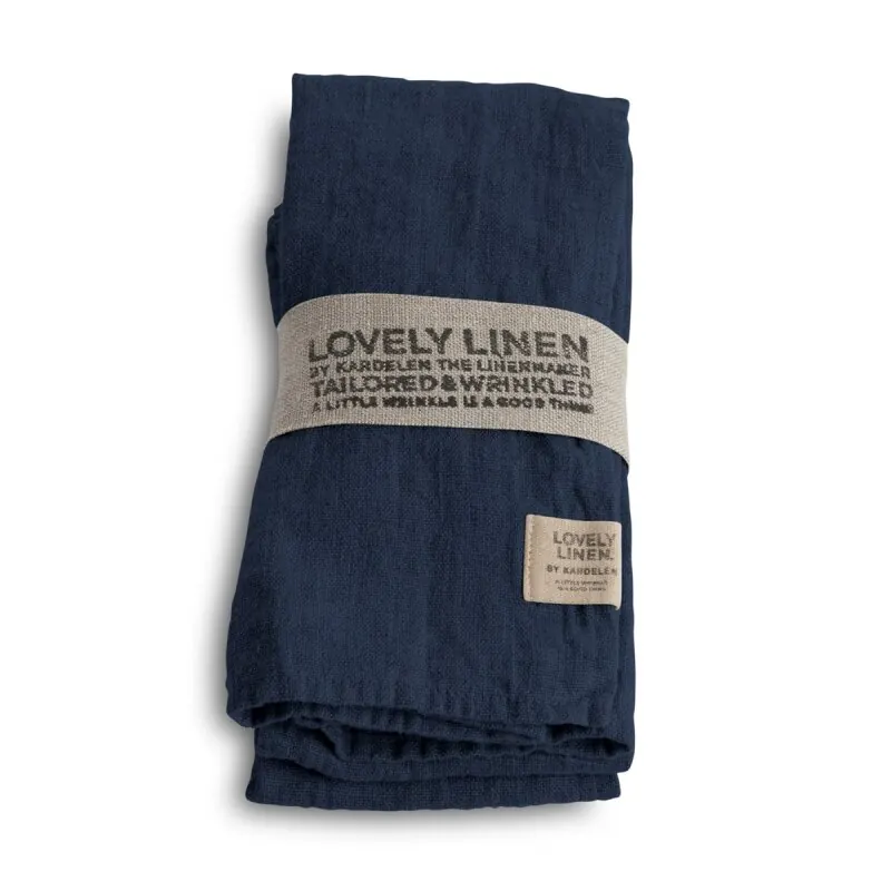 Lovely Linen Servietten Set Lovely dunkelblau, 4 Stk.