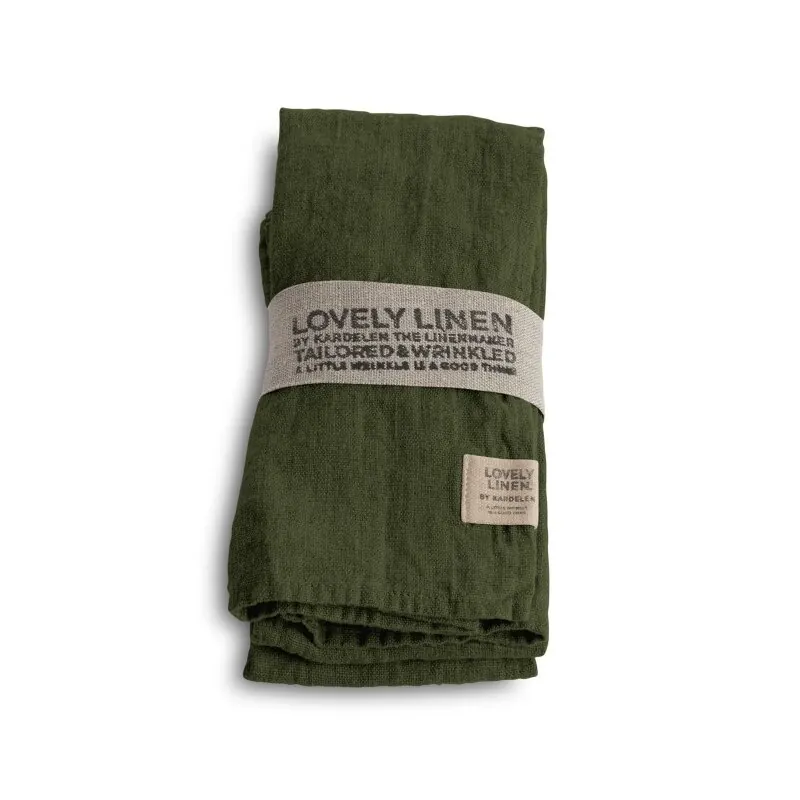 Lovely Linen Servietten Set Lovely jeep green, 4 Stk.